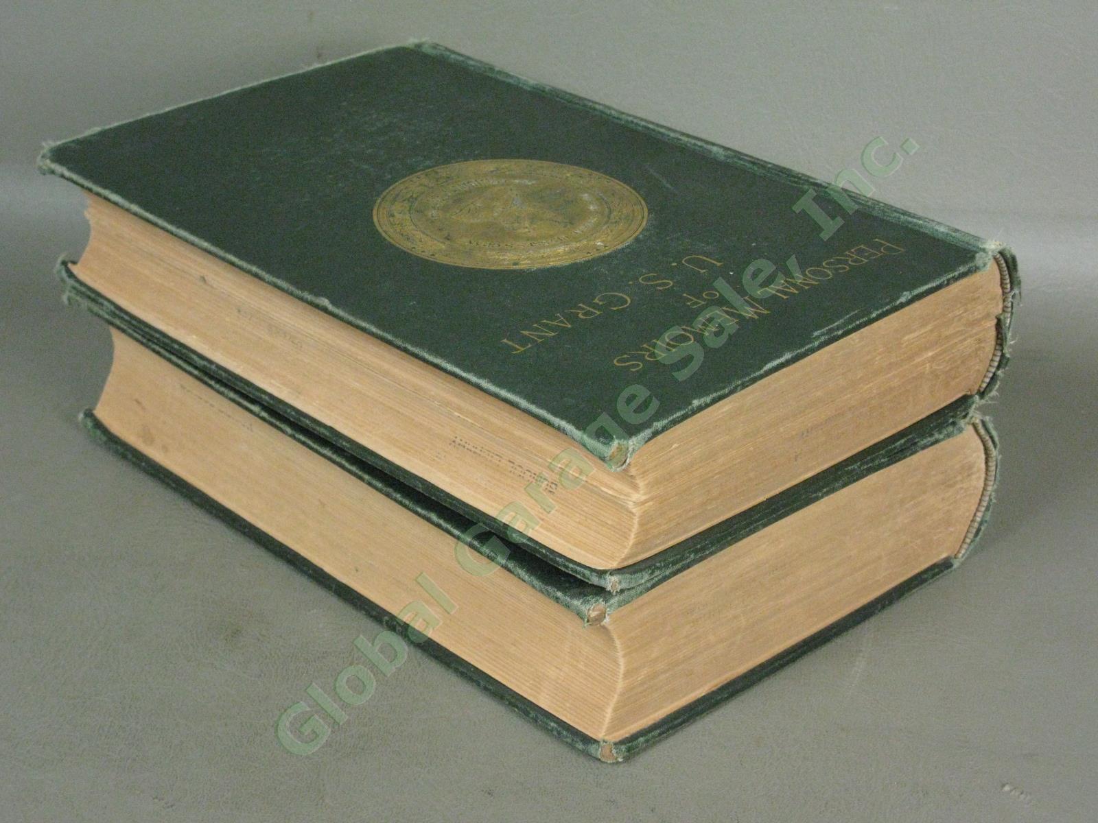 Rare Antique 1885 1886 U.S. Grant Personal Memoirs Volumes I + II Webster Co NY 2