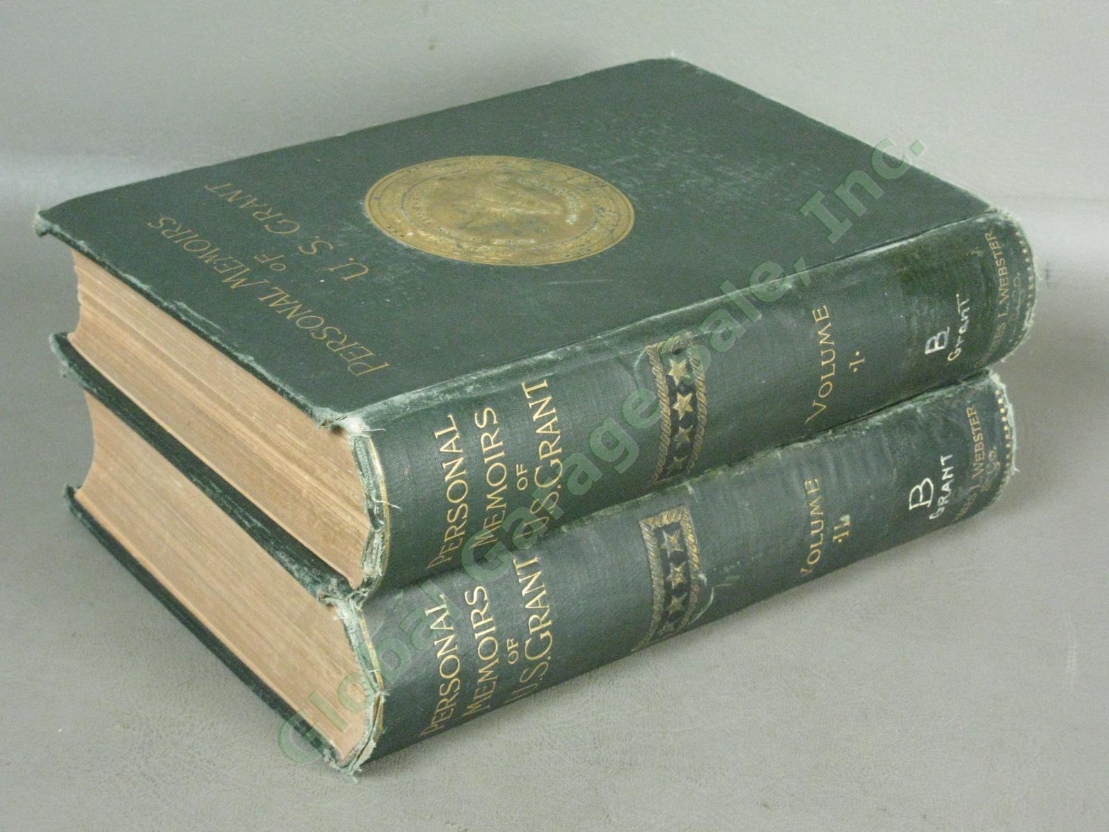 Rare Antique 1885 1886 U.S. Grant Personal Memoirs Volumes I + II Webster Co NY 3