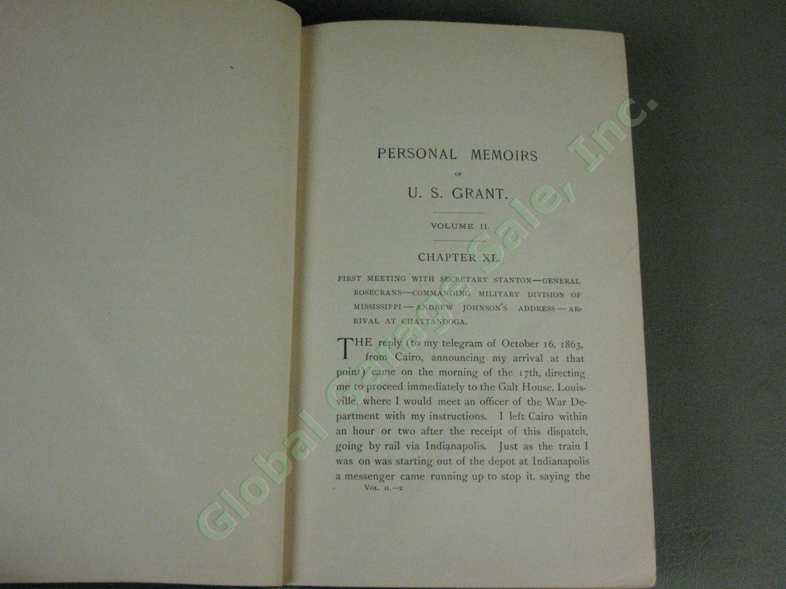 Rare Antique 1885 1886 U.S. Grant Personal Memoirs Volumes I + II Webster Co NY 18