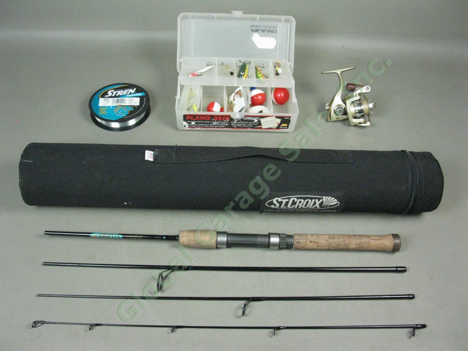 St Croix PS60LF4 Premier 4-Piece Fishing Rod w/Case Pinnacle DUL20 Reel Lure Lot