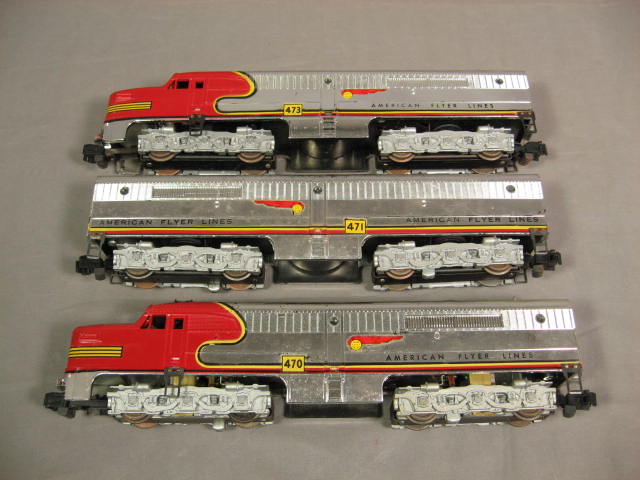 3 Vintage American Flyer Lines Train Cars 470 471 473