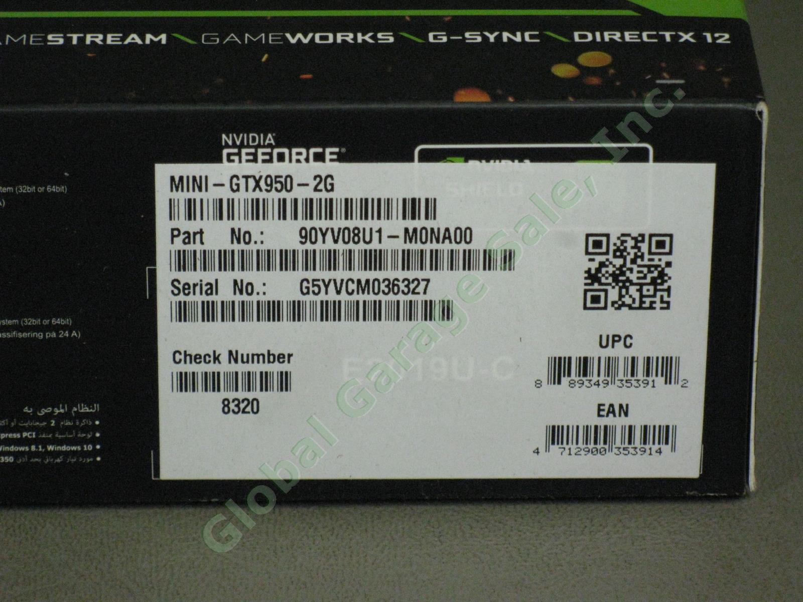NEW Sealed ASUS Nvidia GeForce Mini-GTX 950 2GB GDDR5 GTX950 Video Graphics Card 3