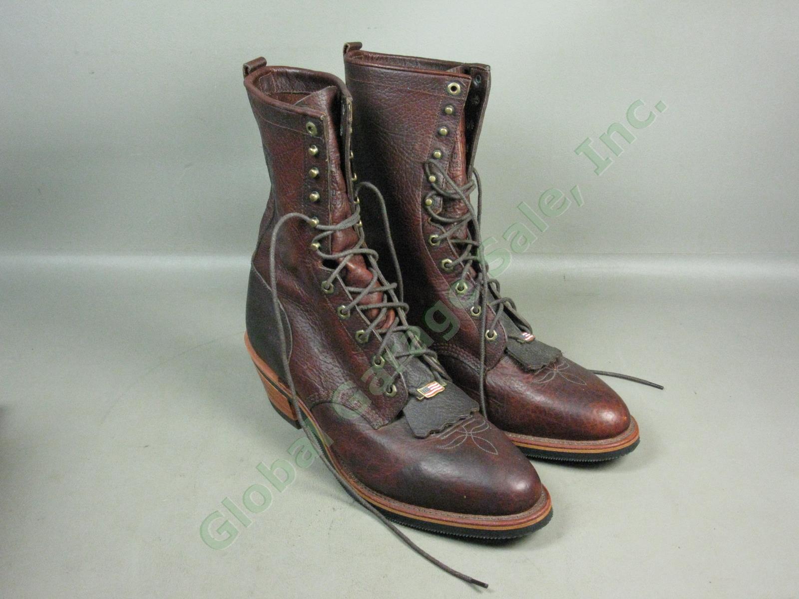 Near Mint! Chippewa Bison Stampede Leather Boots 29553 USA Steel Shank 14-D