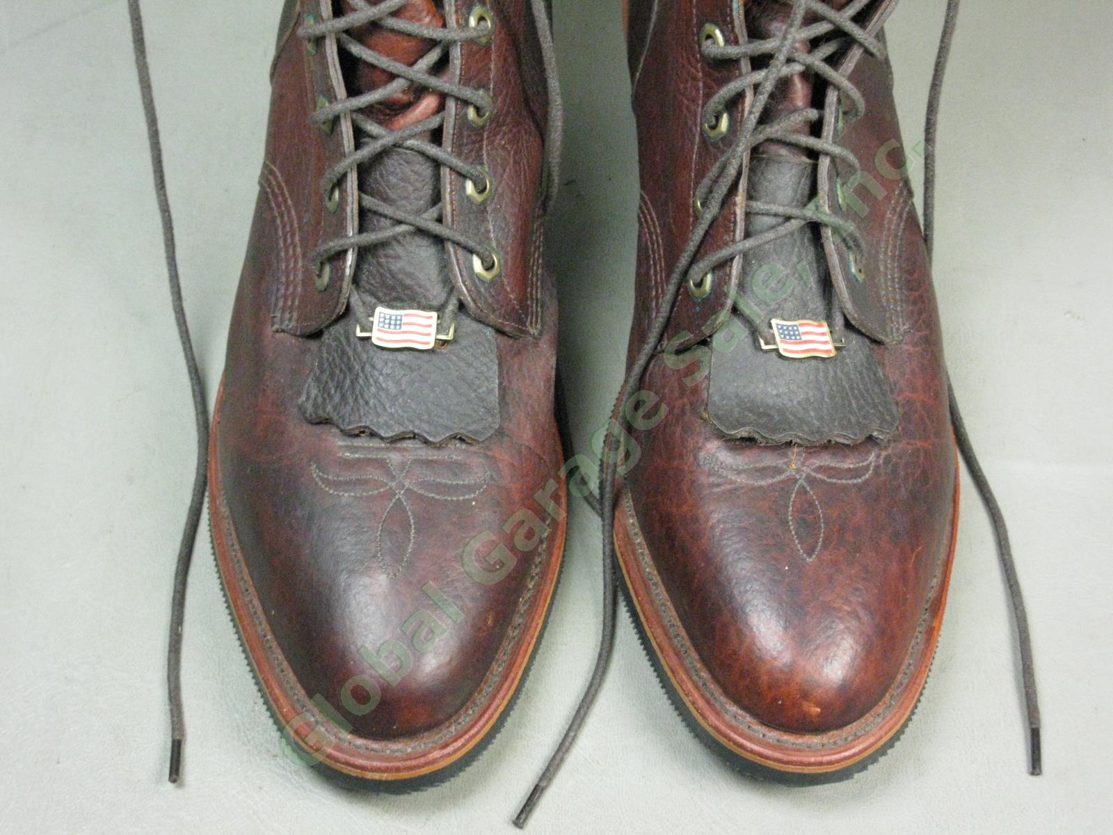 Near Mint! Chippewa Bison Stampede Leather Boots 29553 USA Steel Shank 14-D 2