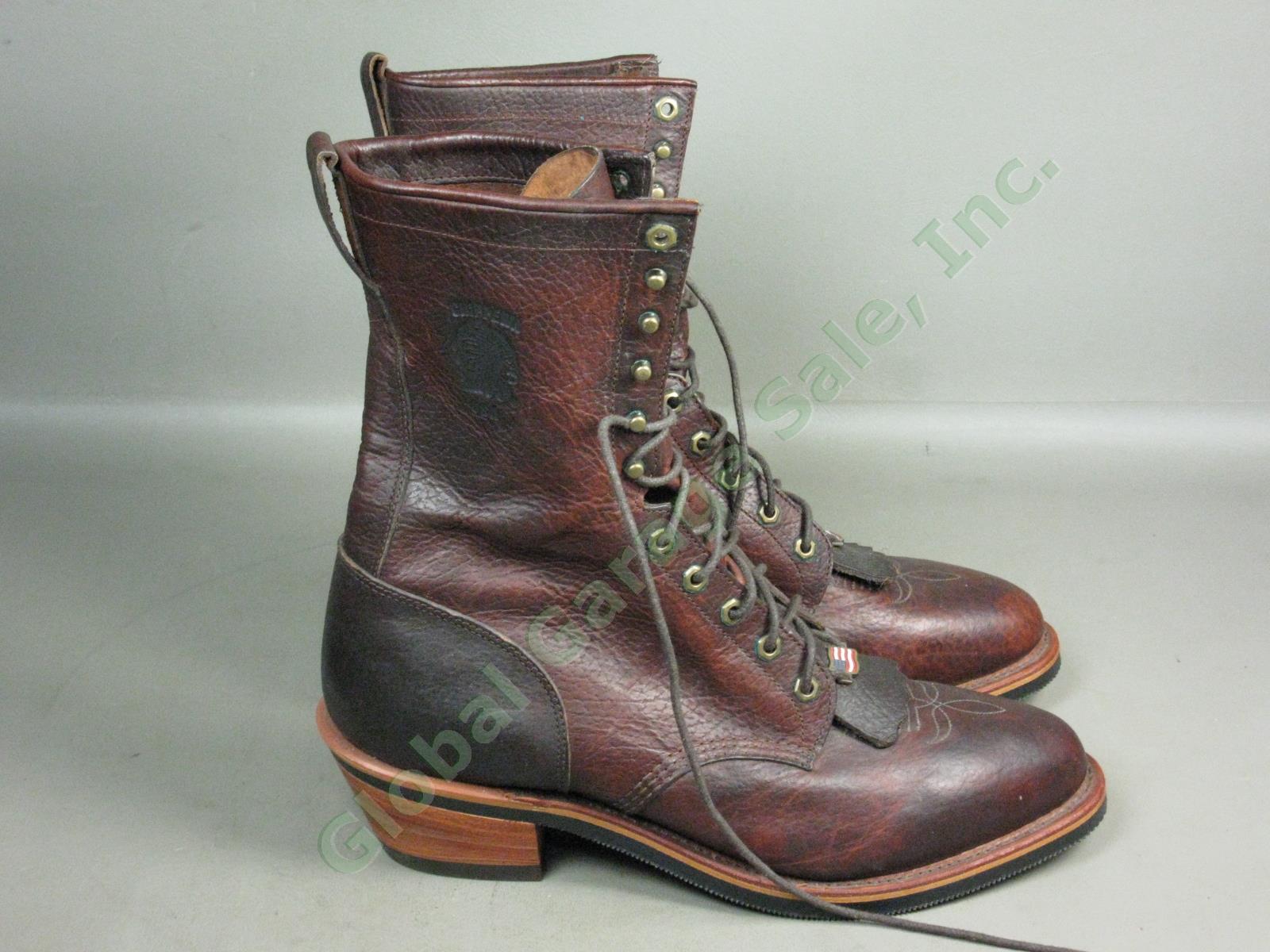 Near Mint! Chippewa Bison Stampede Leather Boots 29553 USA Steel Shank 14-D 3