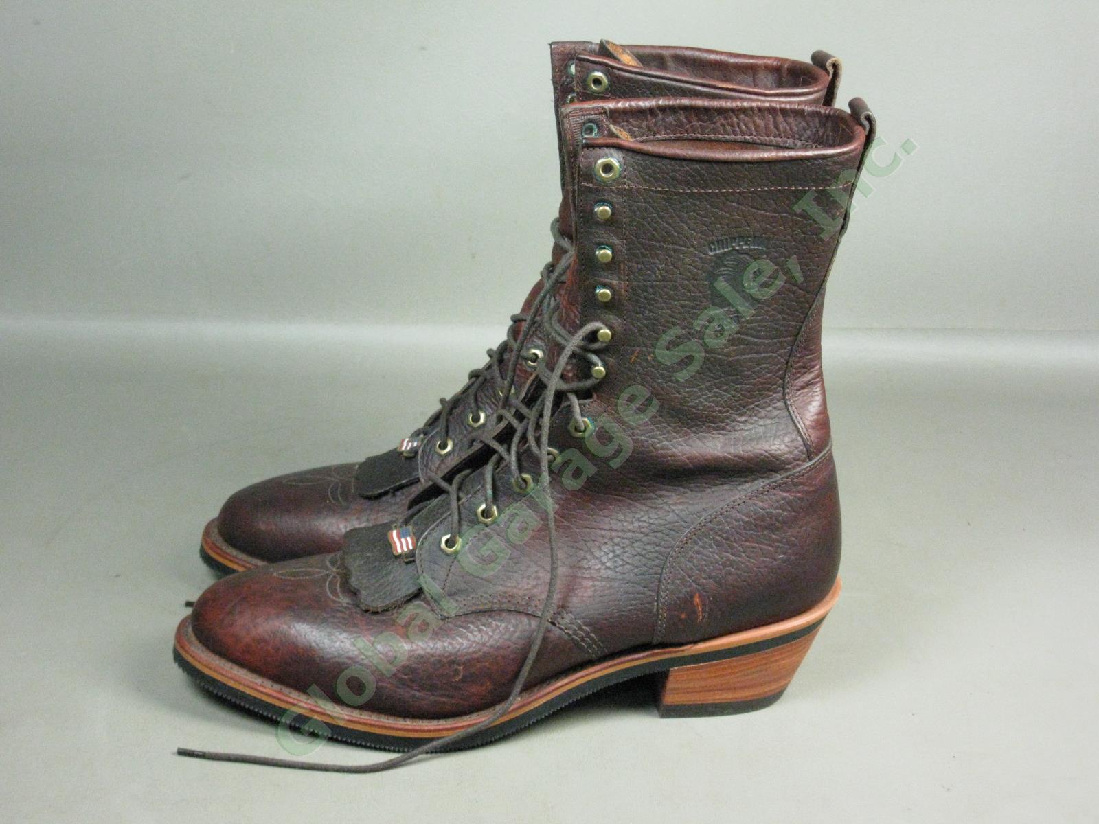 Near Mint! Chippewa Bison Stampede Leather Boots 29553 USA Steel Shank 14-D 5