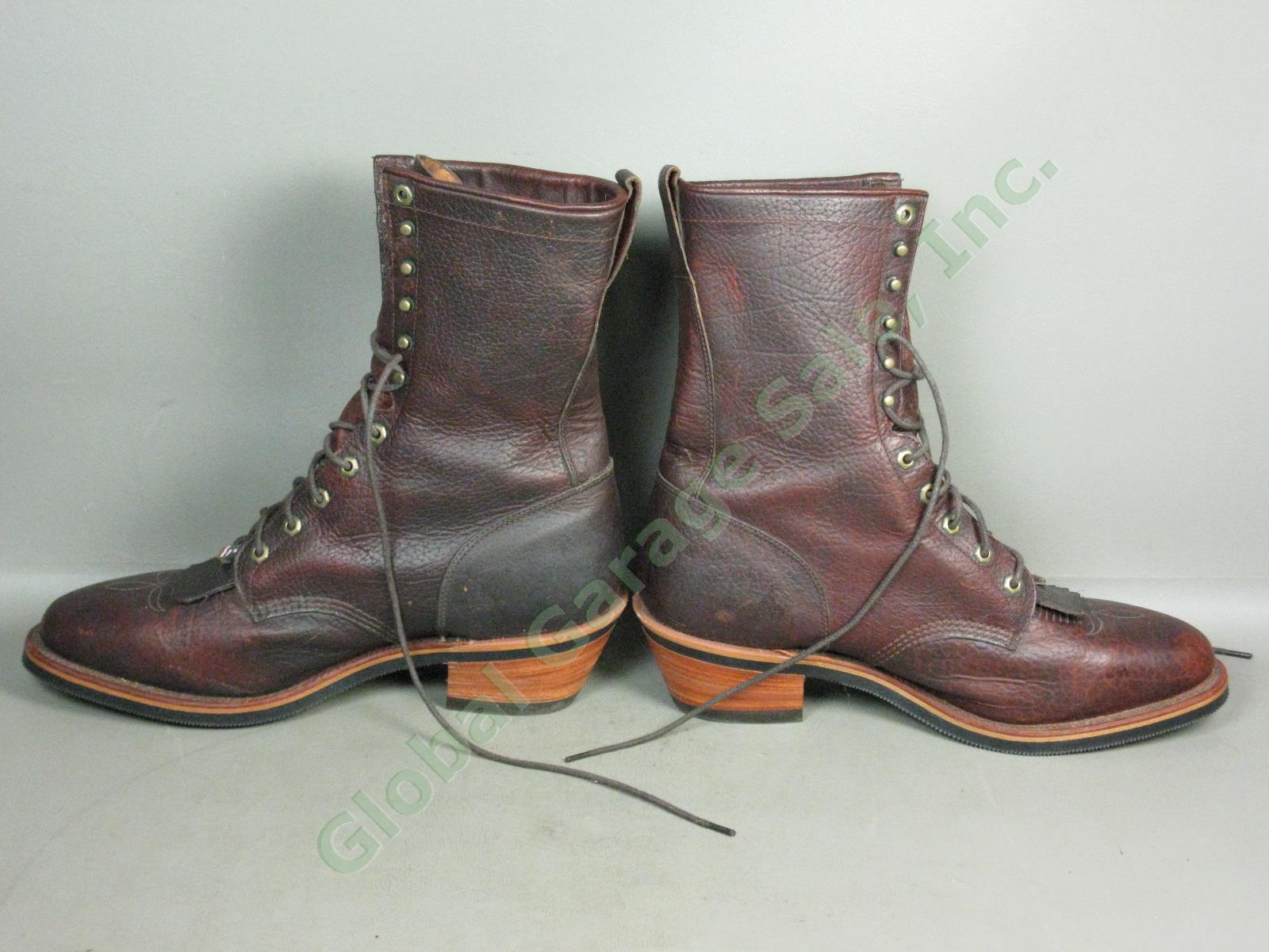 Near Mint! Chippewa Bison Stampede Leather Boots 29553 USA Steel Shank 14-D 6