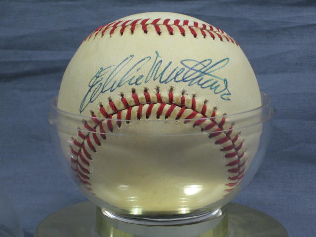 Eddie Mathews Hand Signed Baseball Ball Autograph Auto 1
