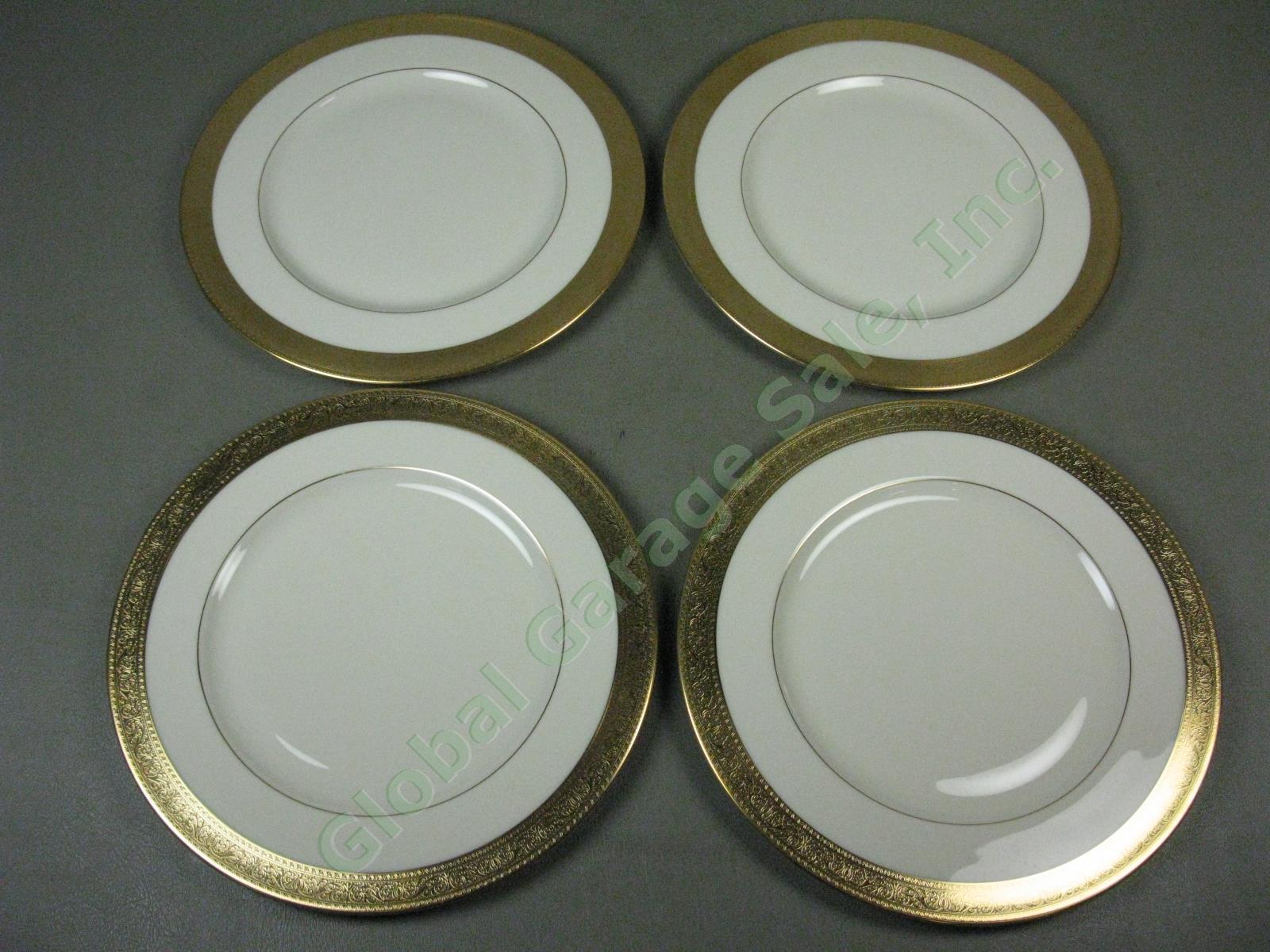 4 Lenox Westchester China M139 Presidential Gold Encrusted 10-1/2" Dinner Plates