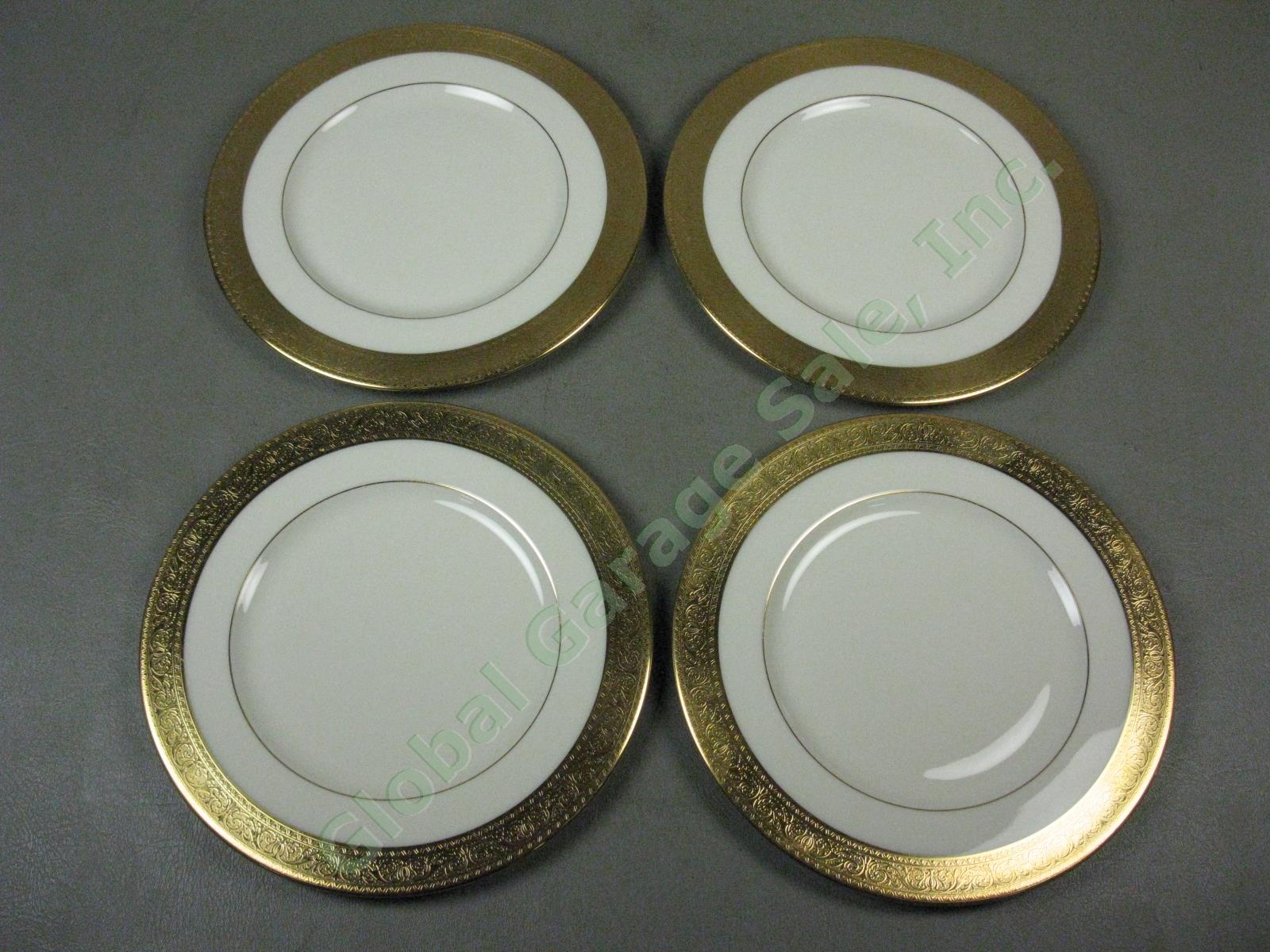 4 Lenox Westchester China M139 Presidential Gold Encrusted 8-3/8" Salad Plates