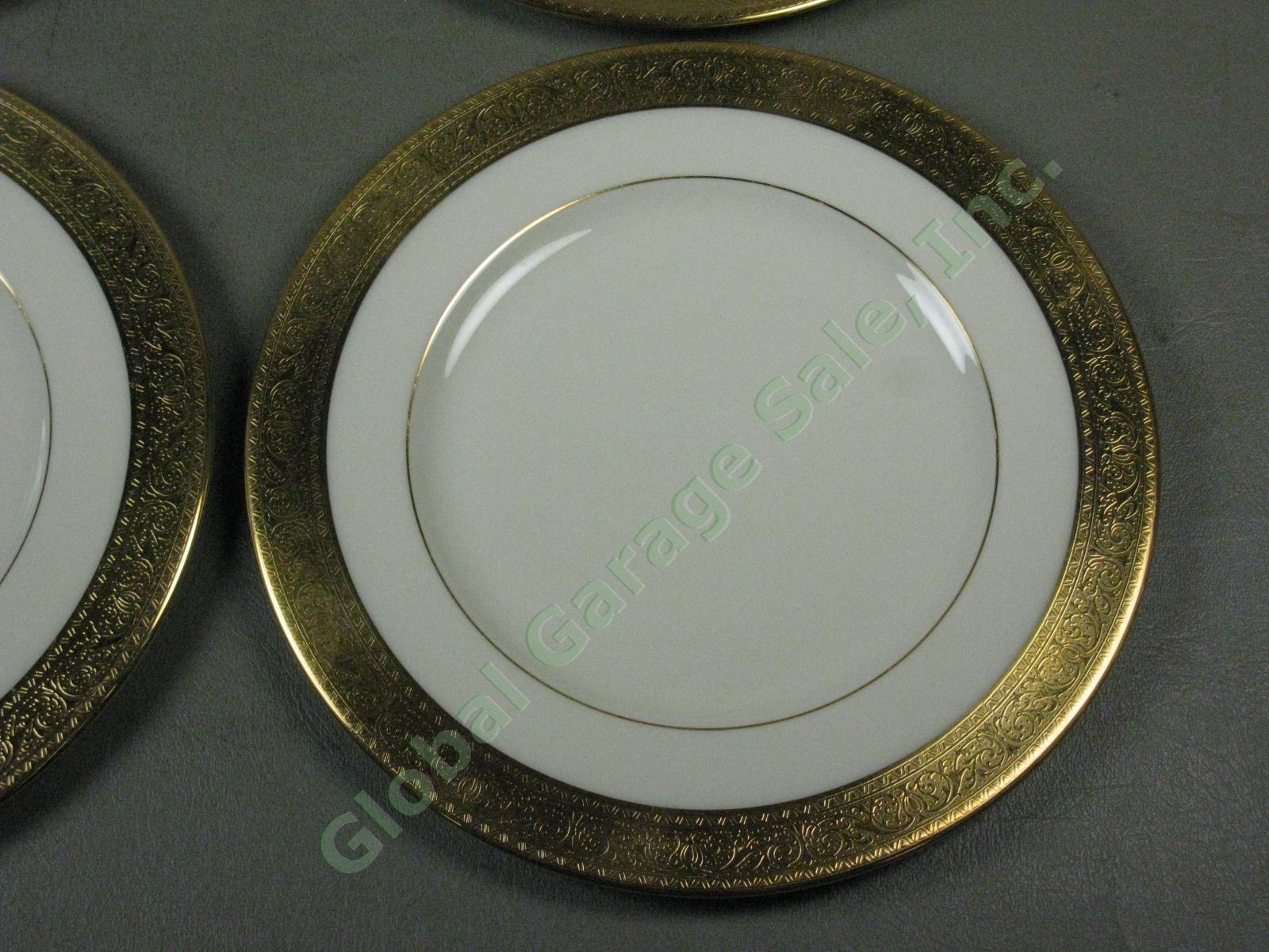 4 Lenox Westchester China M139 Presidential Gold Encrusted 8-3/8" Salad Plates 1