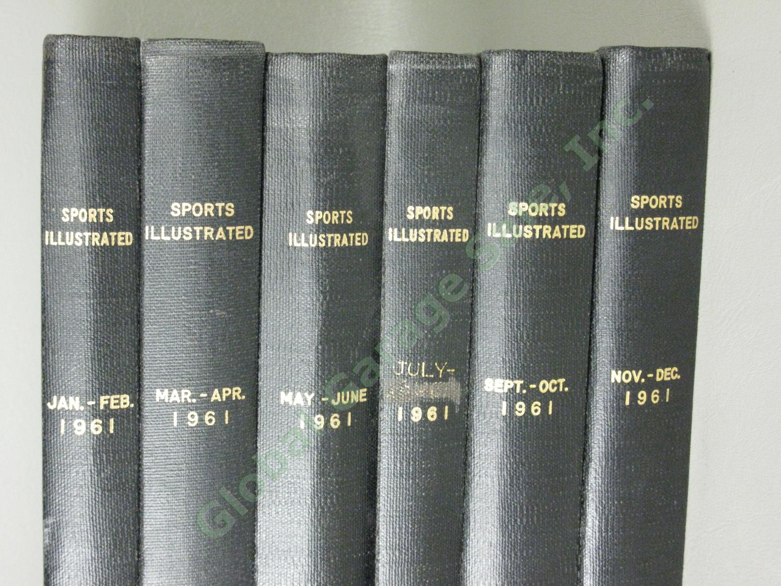 Vtg 1961 Sports Illustrated Bound Books Lot Complete Year Bart Star Roger Maris 1