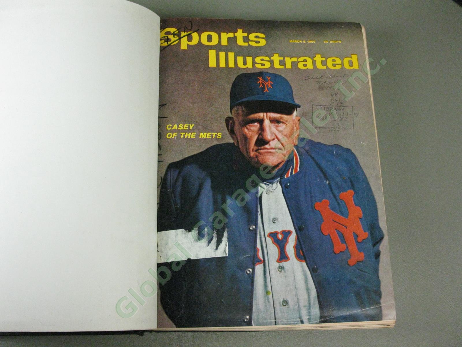 Vtg Complete 1962 Sports Illustrated Bound Books Lot Willie Mays Mickey Mantle + 3