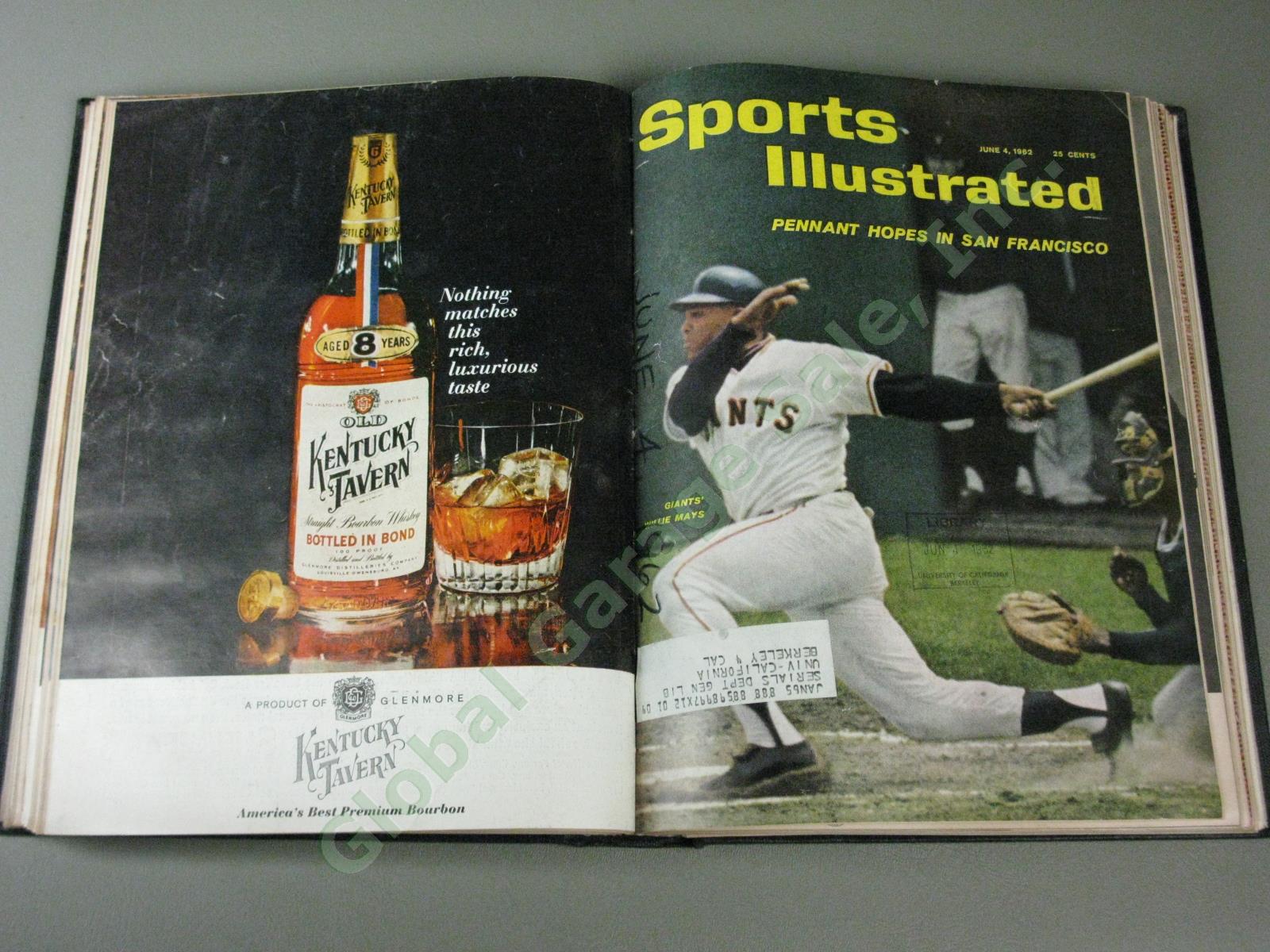 Vtg Complete 1962 Sports Illustrated Bound Books Lot Willie Mays Mickey Mantle + 6