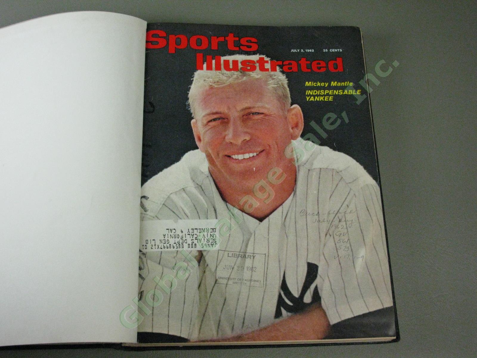 Vtg Complete 1962 Sports Illustrated Bound Books Lot Willie Mays Mickey Mantle + 8