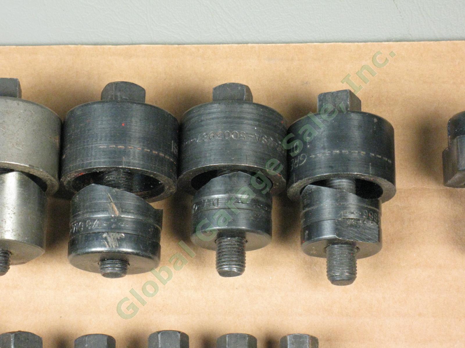14 Greenlee Round Square Radio Chassis Knockout Punch Lot Set 1 1/2 1/4 3/16 1/8 2