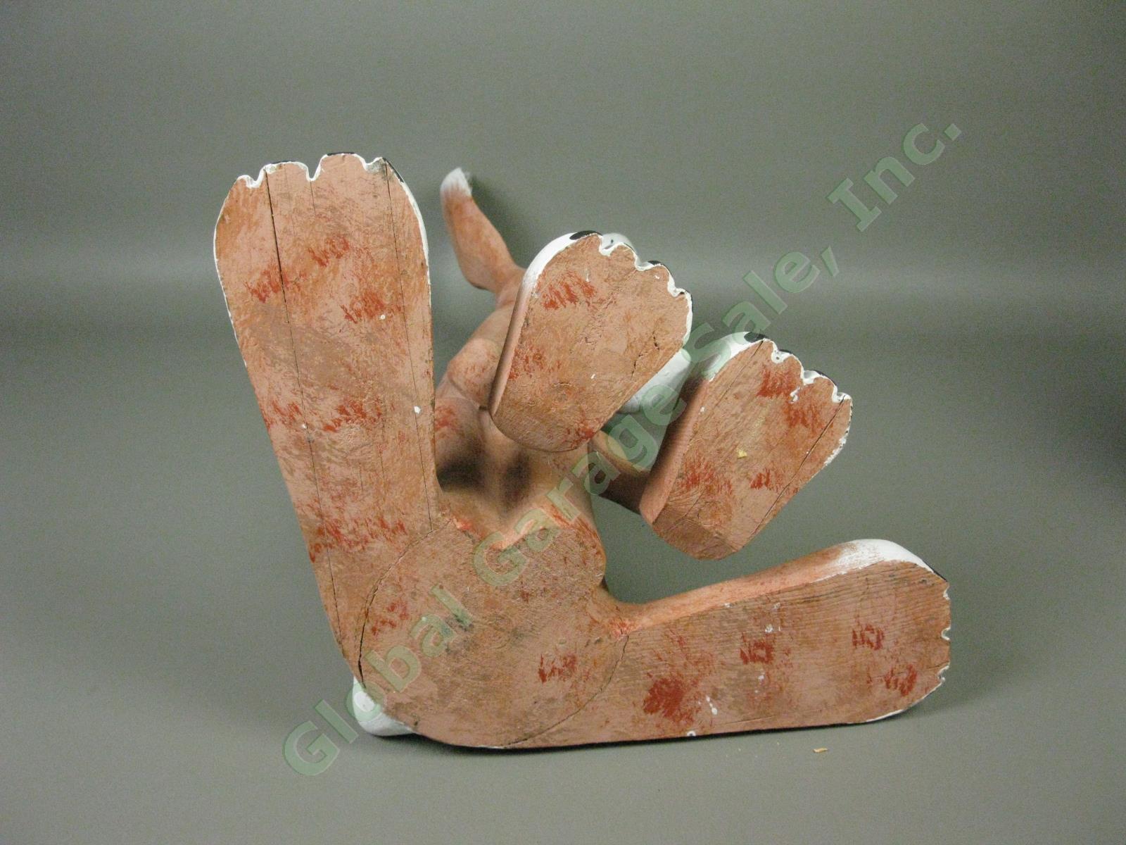 Rare Vtg Rory Alvarez Signed 22" Inch Carved Hand-Painted Folk Art Bunny Rabbit 9