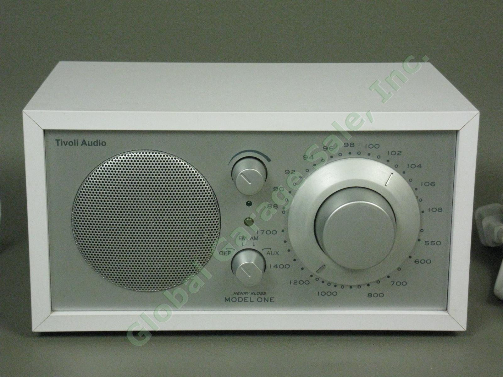 Tivoli Henry Kloss Model One AM/FM Radio White/Silver Tested Working No Reserve! 1