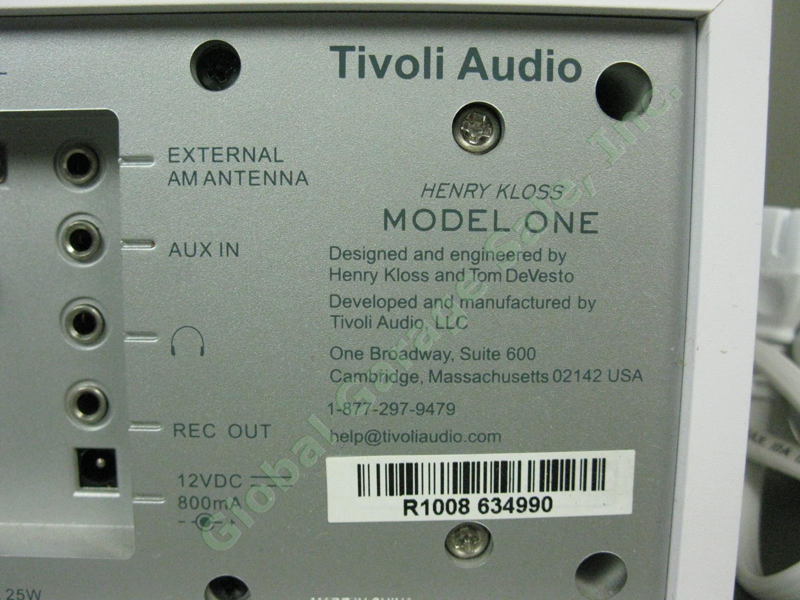 Tivoli Henry Kloss Model One AM/FM Radio White/Silver Tested Working No Reserve! 5