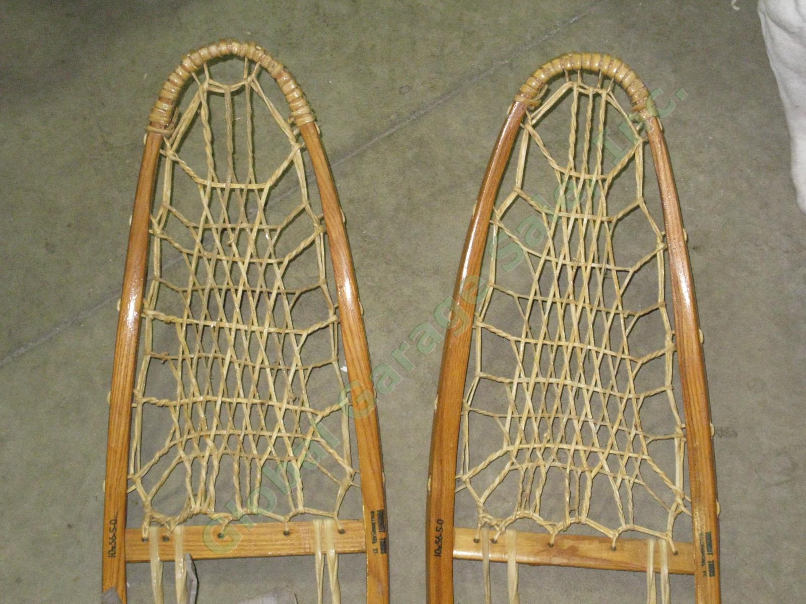 Vtg Wood Wooden Vermont Made Tubbs Snowshoes 10x56-S-0 w/Bindings Exc Cond NR! 1