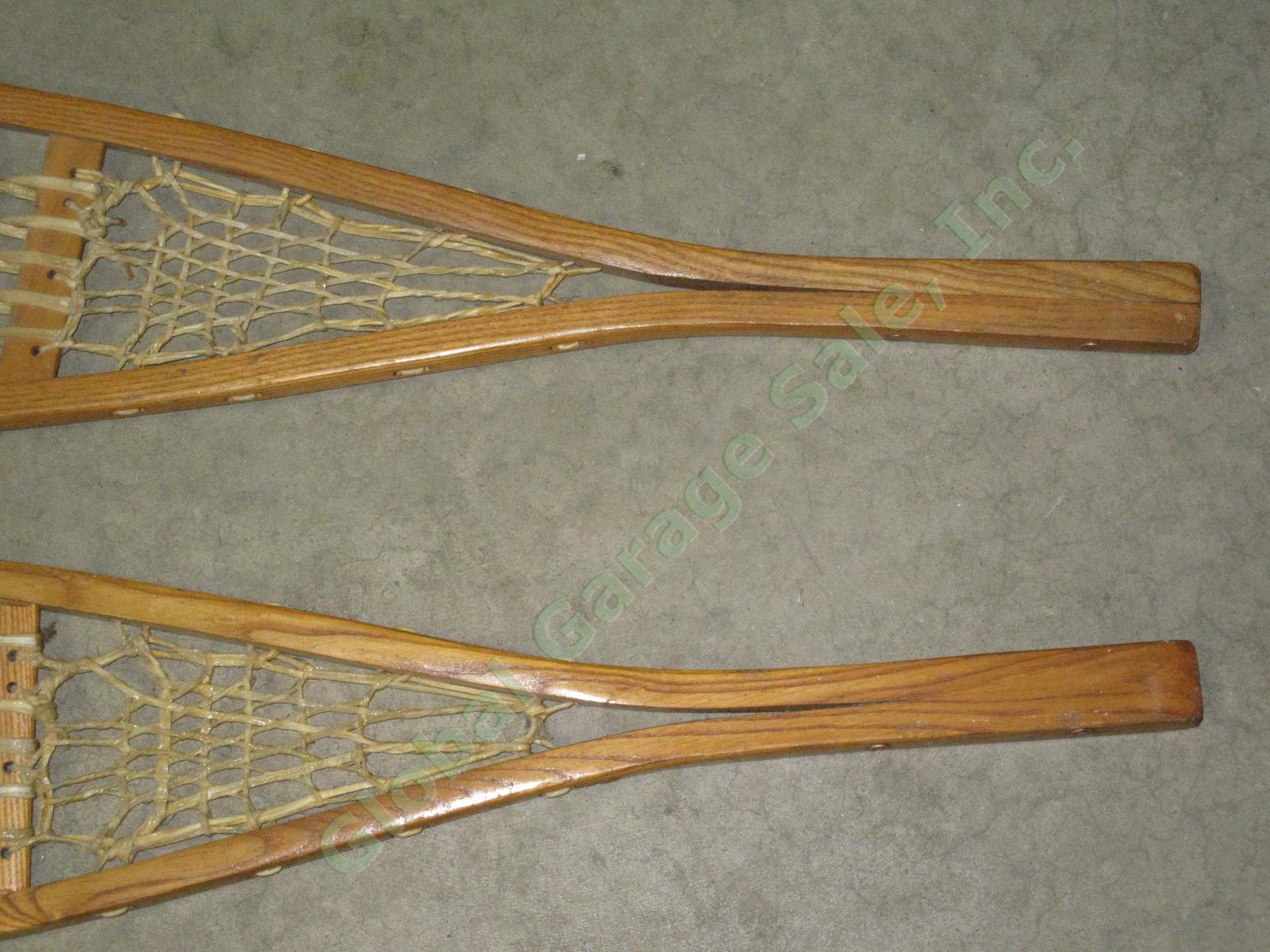 Vtg Wood Wooden Vermont Made Tubbs Snowshoes 10x56-S-0 w/Bindings Exc Cond NR! 3
