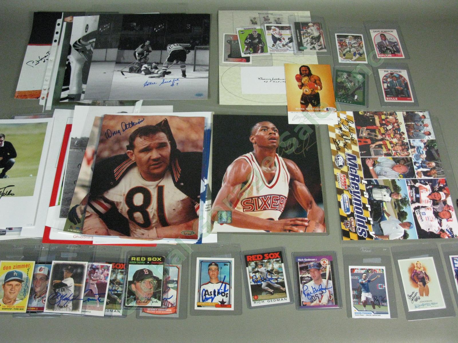60+ Signed Sports Photo Card Lot NFL NBA MLB NHL Gretzky Ovechkin Ripken HOF ++