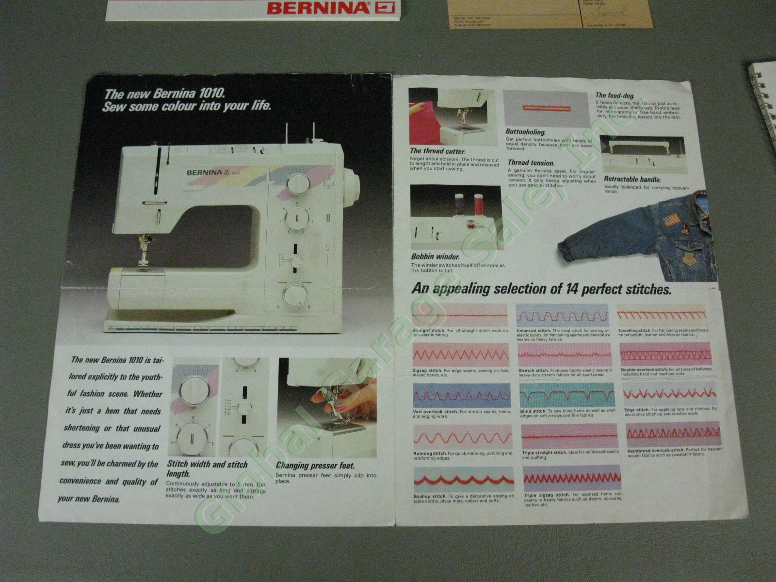 Bernina 1010 Sewing Machine w/Slide-On Extension Table Pedal Feet Manual Cover + 13