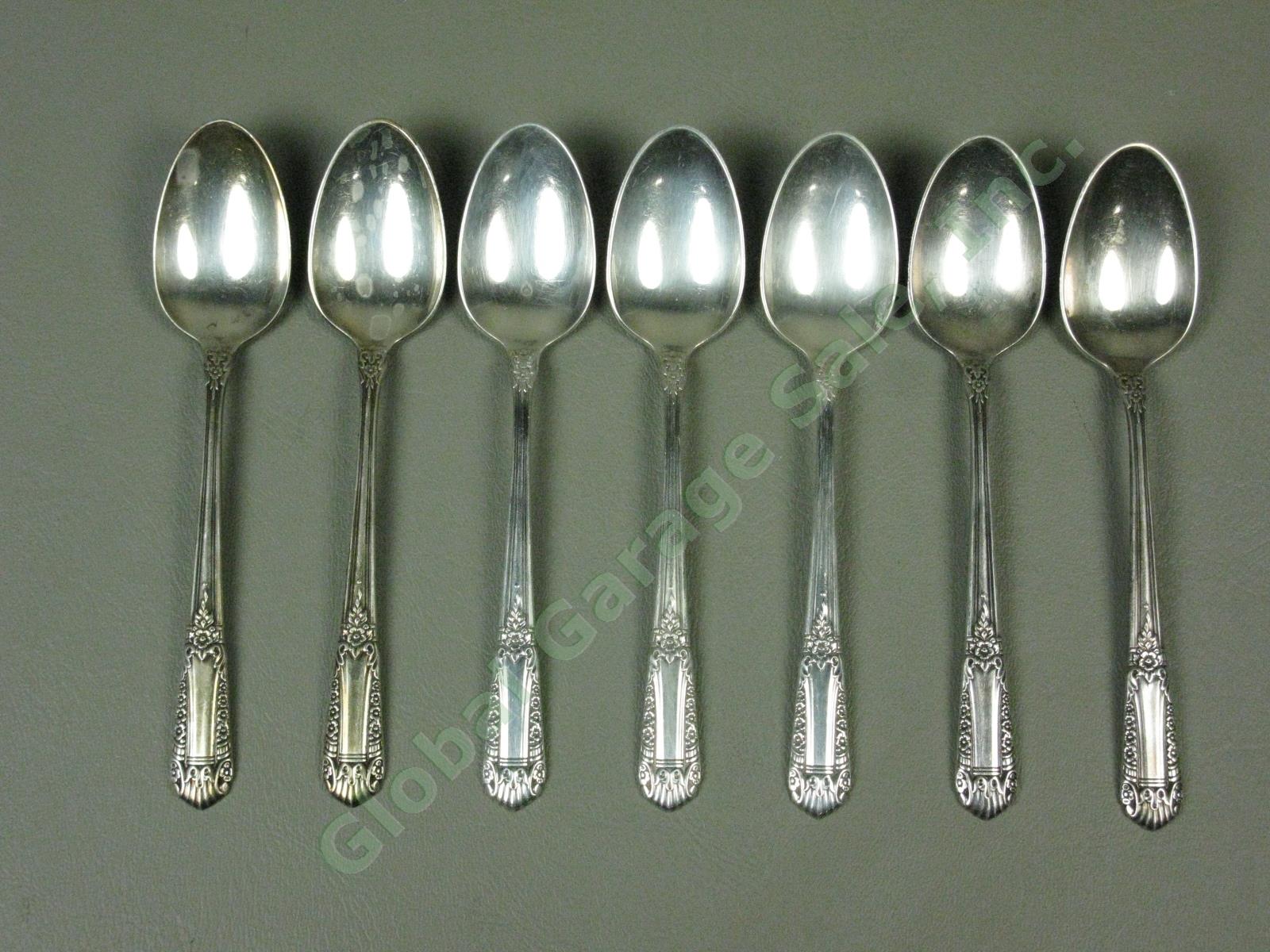 7 State House Inaugural Sterling Silver Teaspoons Spoons Silverware Flatware Set