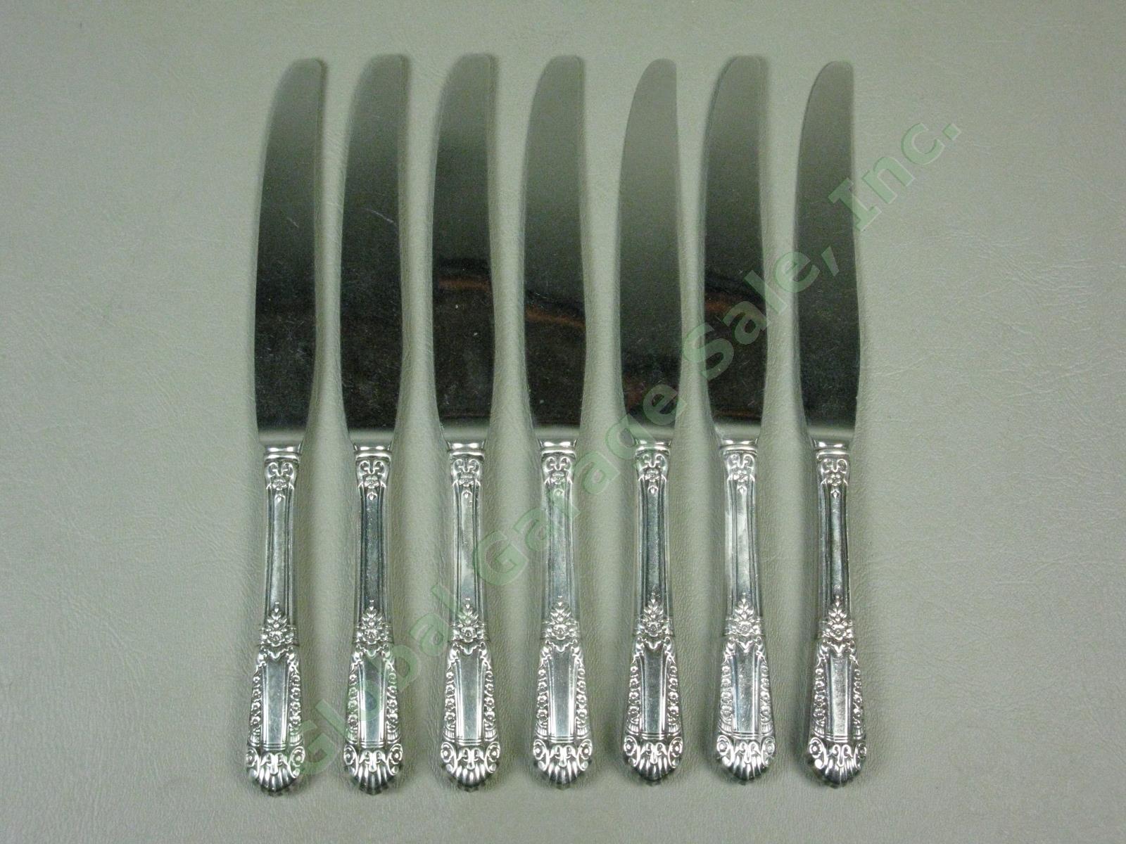 7 State House Inaugural Sterling Silver Dinner Knives Silverware Flatware Set NR