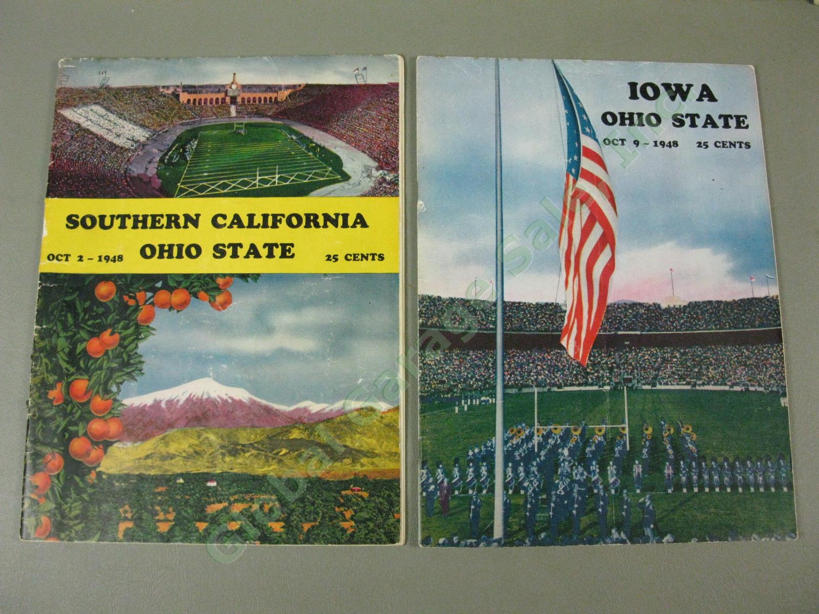 9 Vtg Ohio State Buckeyes 1947 1948 1949 Football Program Lot Iowa Wisconsin +NR 4