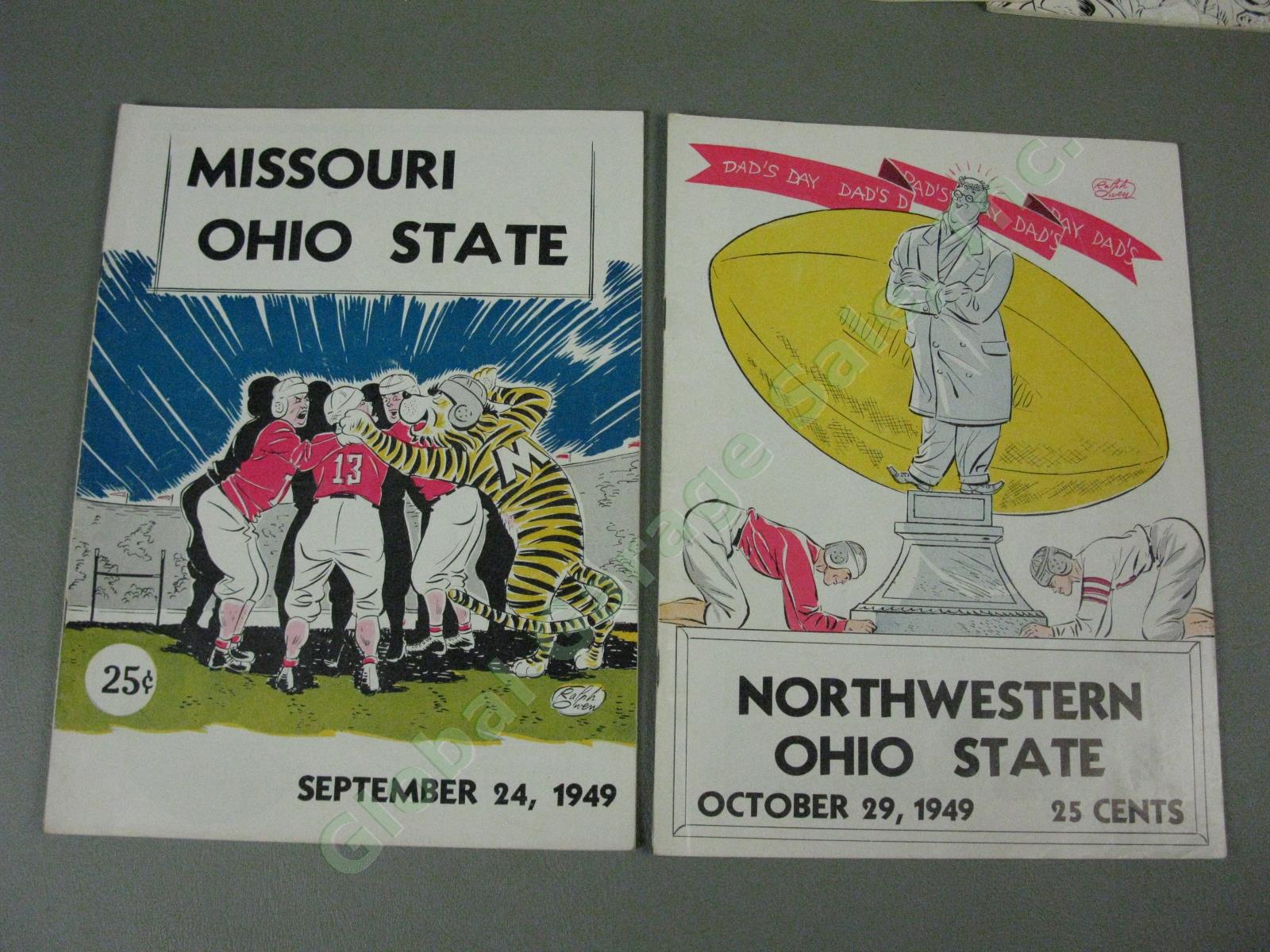 9 Vtg Ohio State Buckeyes 1947 1948 1949 Football Program Lot Iowa Wisconsin +NR 10