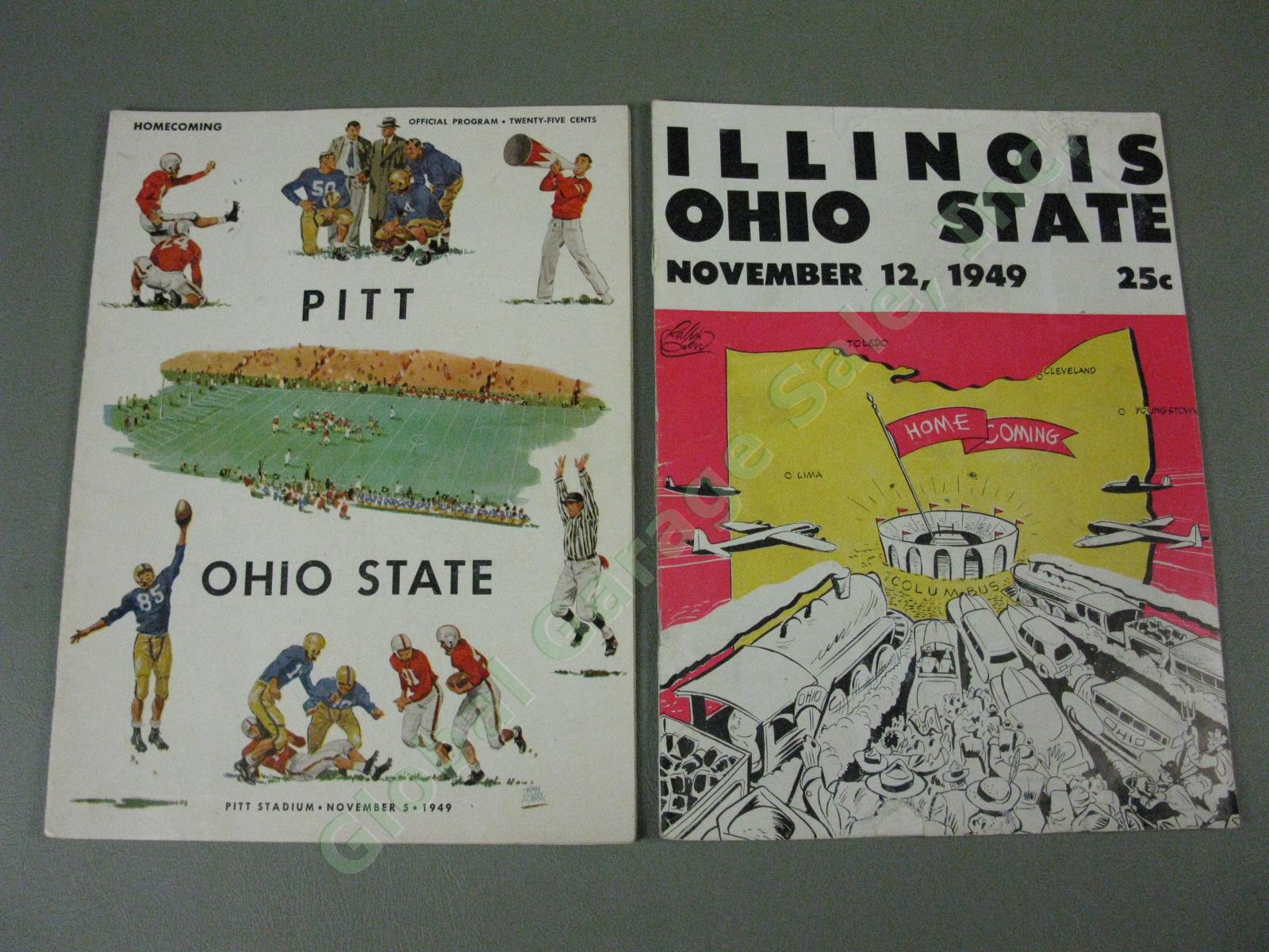 9 Vtg Ohio State Buckeyes 1947 1948 1949 Football Program Lot Iowa Wisconsin +NR 14