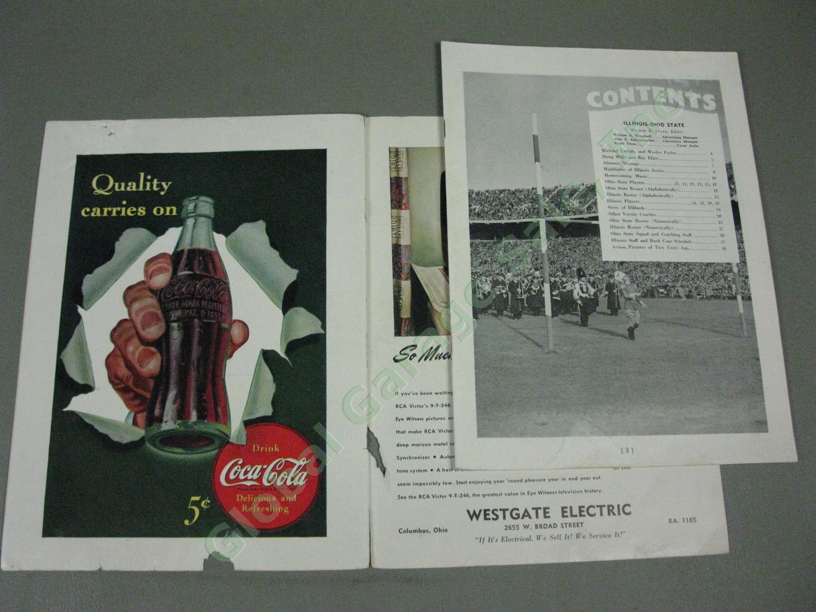 9 Vtg Ohio State Buckeyes 1947 1948 1949 Football Program Lot Iowa Wisconsin +NR 17