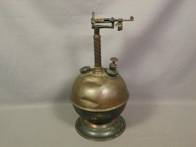 Vintage Antique Copper Blow Torch Lantern Lamp Light NR