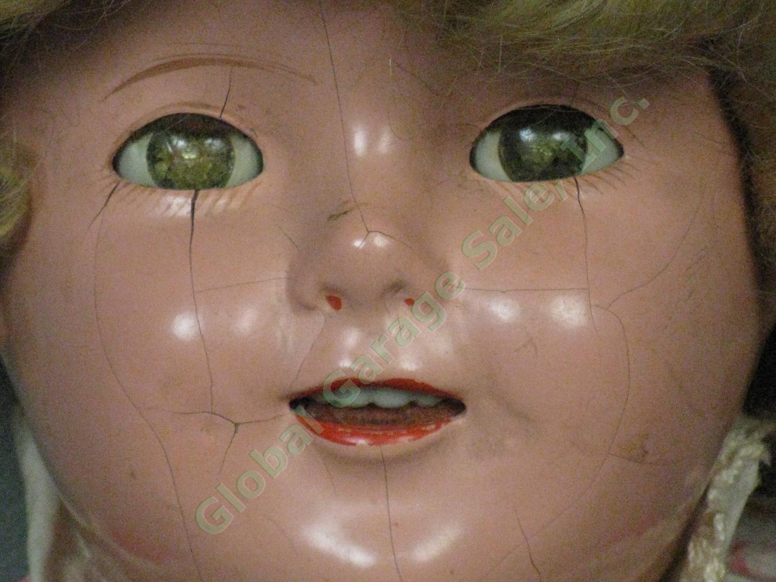 Vtg Antique 1930s Shirley Temple 18" Composition Doll Original Dress Sleep Eyes 2