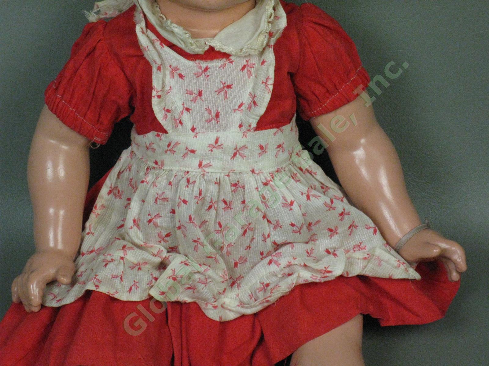 Vtg Antique 1930s Shirley Temple 18" Composition Doll Original Dress Sleep Eyes 3