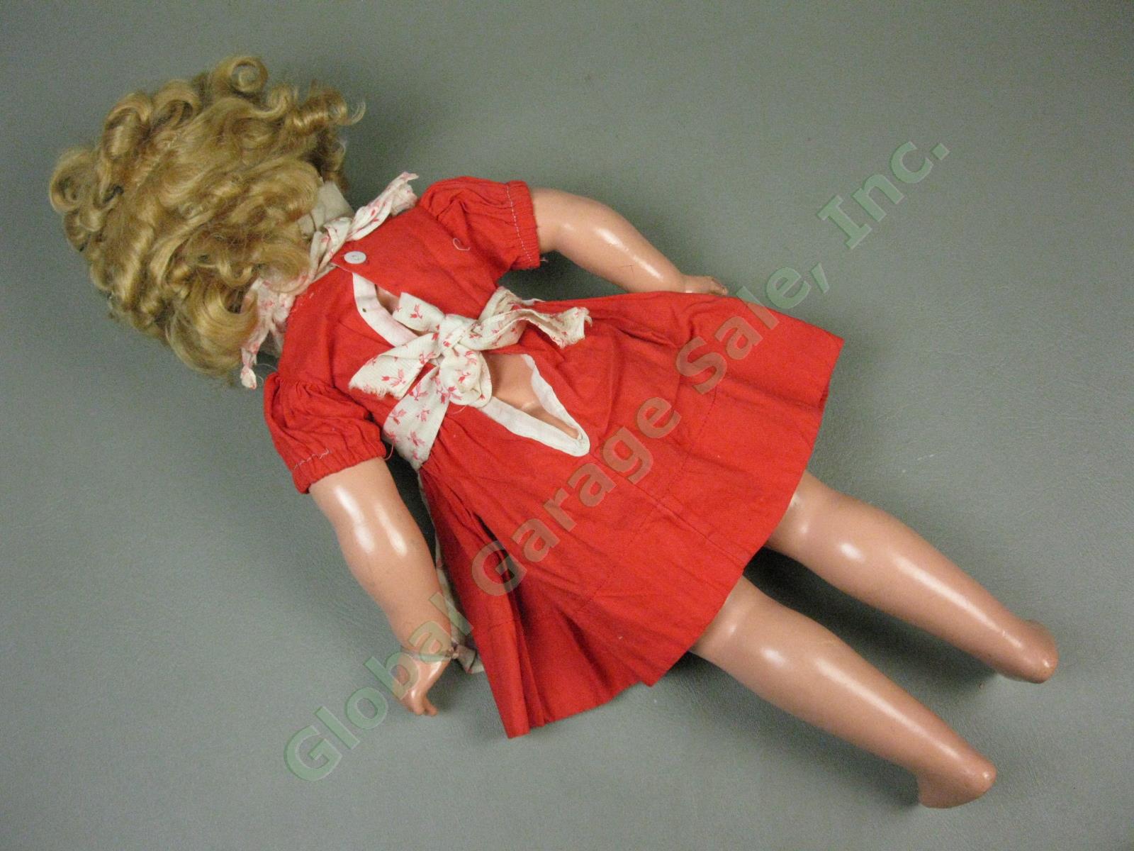 Vtg Antique 1930s Shirley Temple 18" Composition Doll Original Dress Sleep Eyes 5