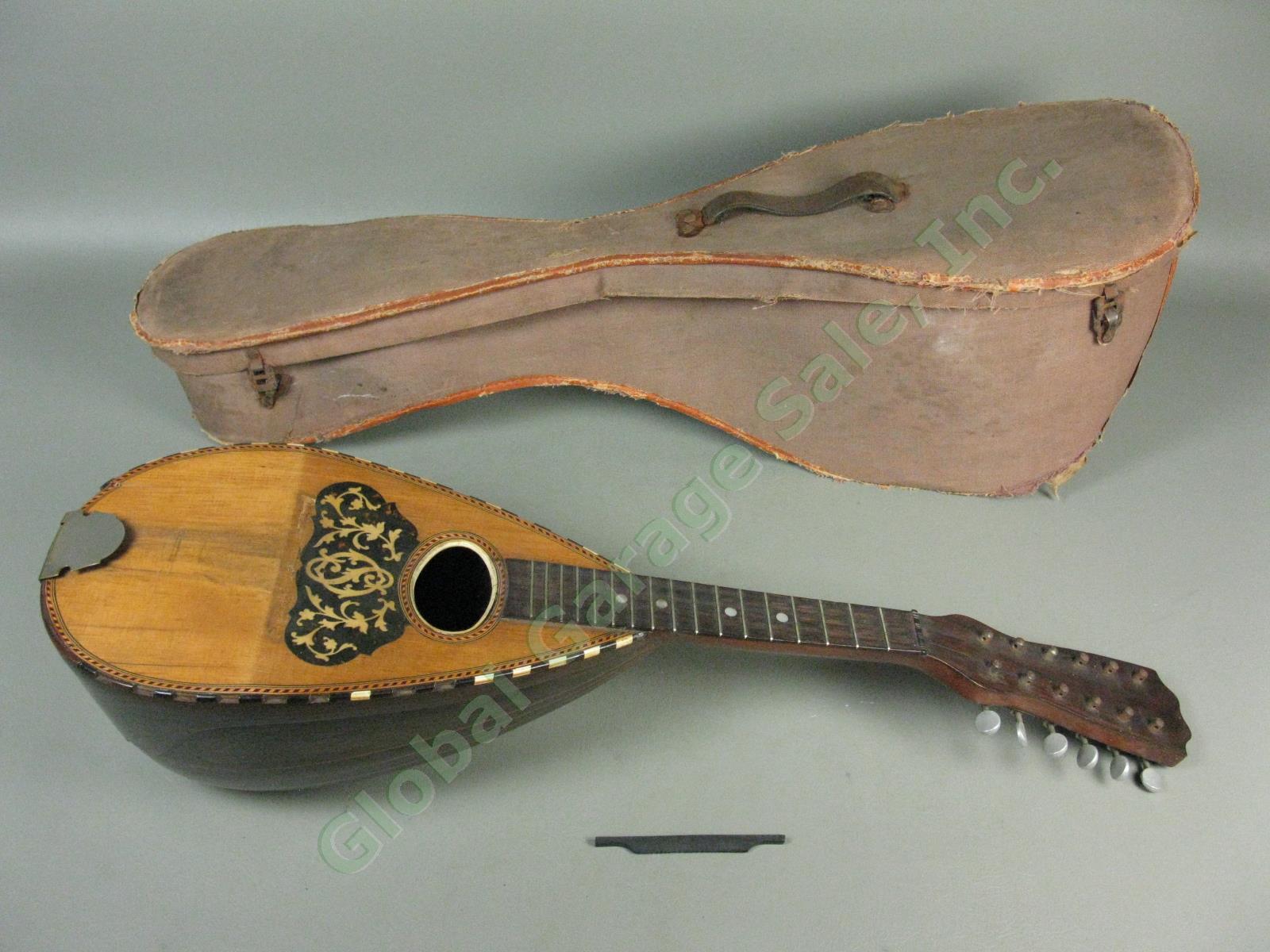 Rare Antique Early 1900s Oscar Schmidt 12 String Bowl Back Mandolin Parts/Repair