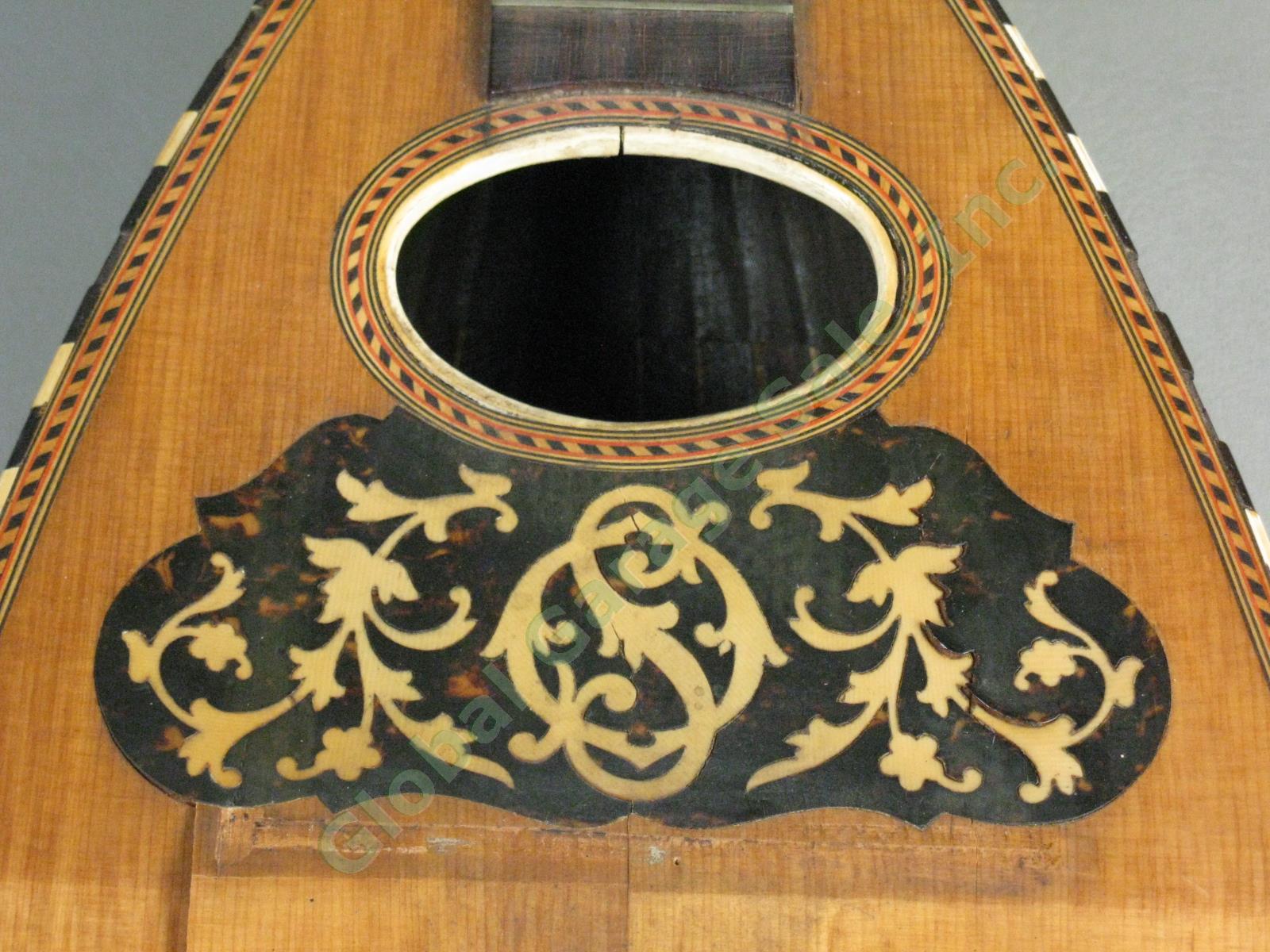 Rare Antique Early 1900s Oscar Schmidt 12 String Bowl Back Mandolin Parts/Repair 3