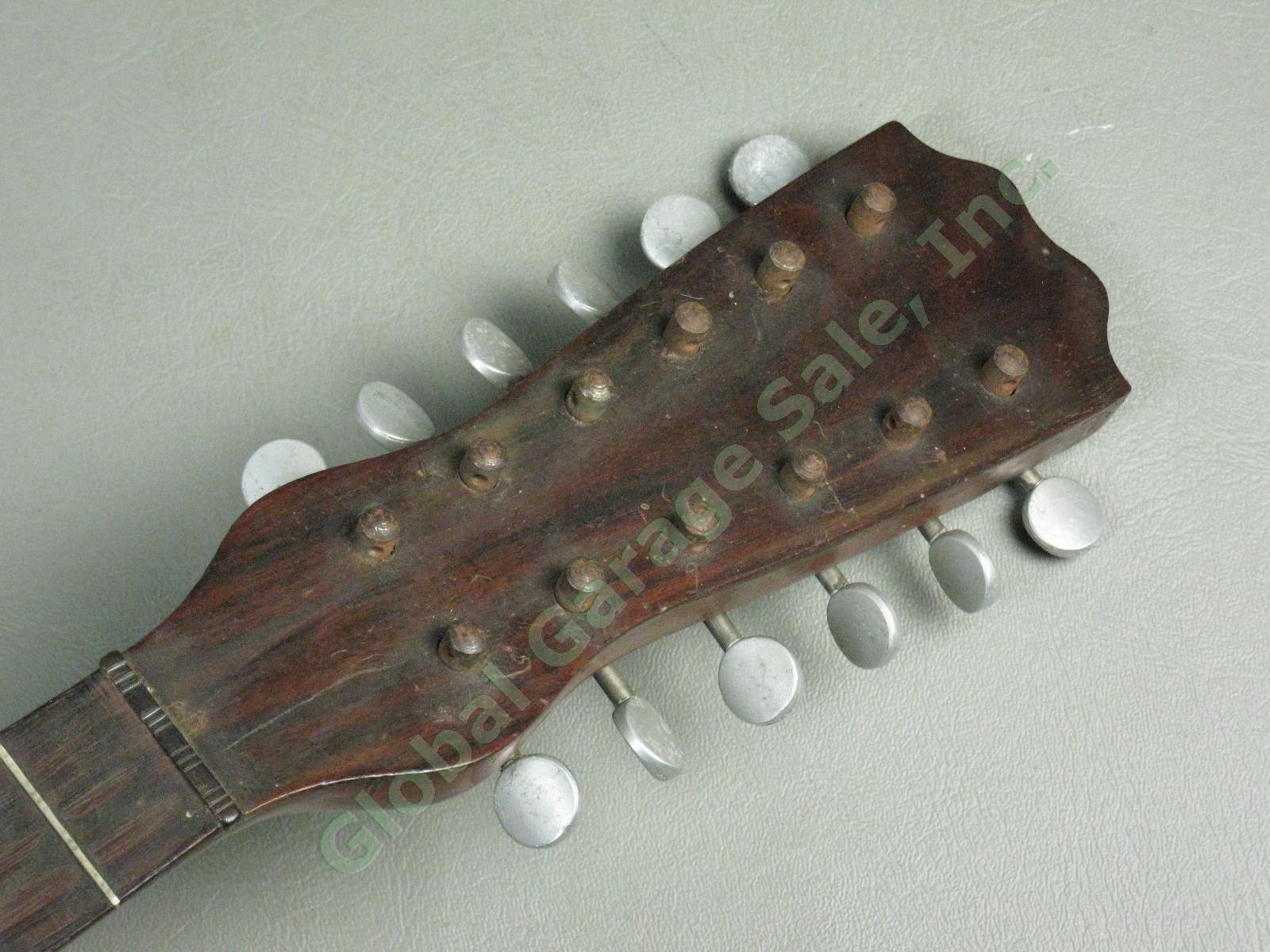 Rare Antique Early 1900s Oscar Schmidt 12 String Bowl Back Mandolin Parts/Repair 4