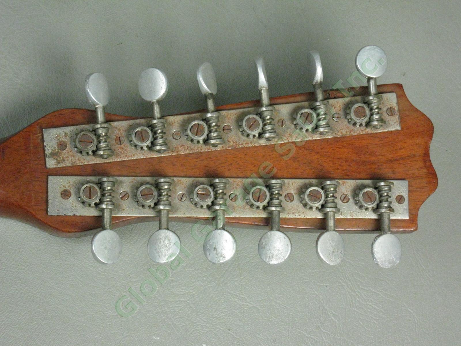 Rare Antique Early 1900s Oscar Schmidt 12 String Bowl Back Mandolin Parts/Repair 13