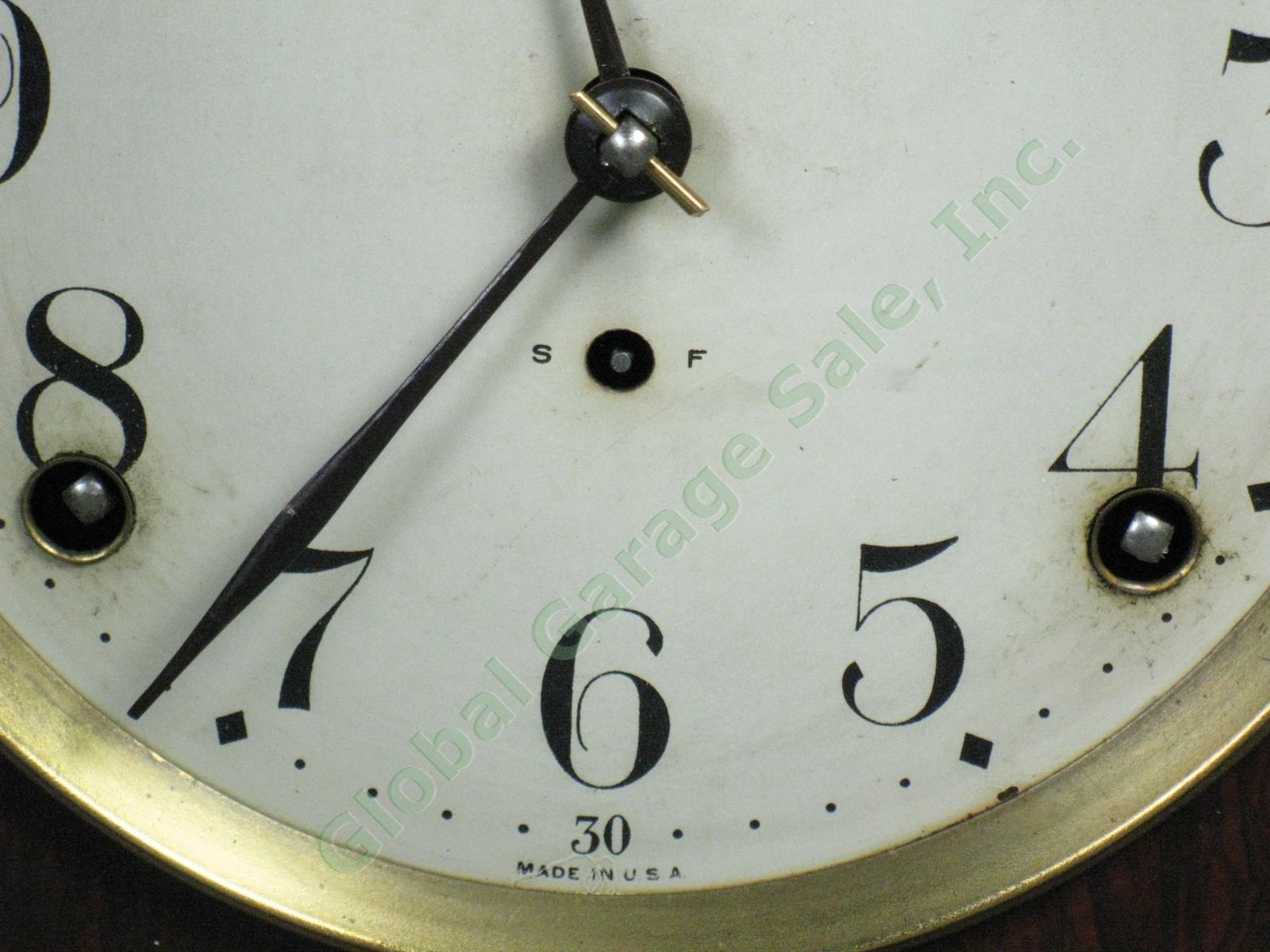 Vtg Antique Seth Thomas Tambour Mantle Clock No 89 Movement w/Key Runs + Chimes! 3