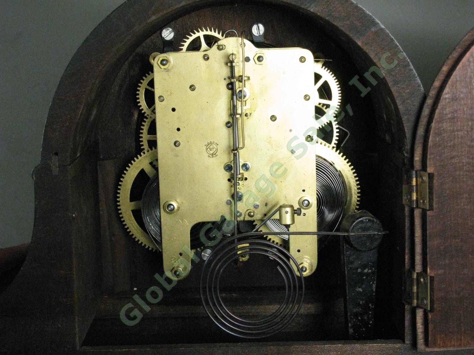 Vtg Antique Seth Thomas Tambour Mantle Clock No 89 Movement w/Key Runs + Chimes! 10