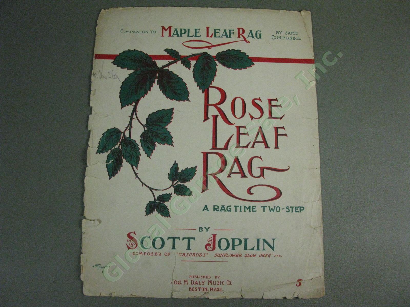 Rare Antique 1907 Rose Leaf Rag Scott Joplin Ragtime Two-Step Sheet Music