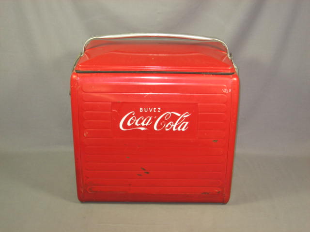 Vintage Coca Cola Metal Coke Soda Cooler Ice Chest NR