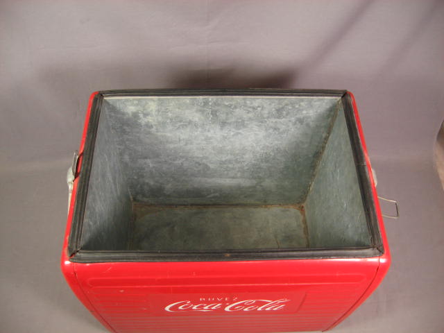 Vintage Coca Cola Metal Coke Soda Cooler Ice Chest NR 7