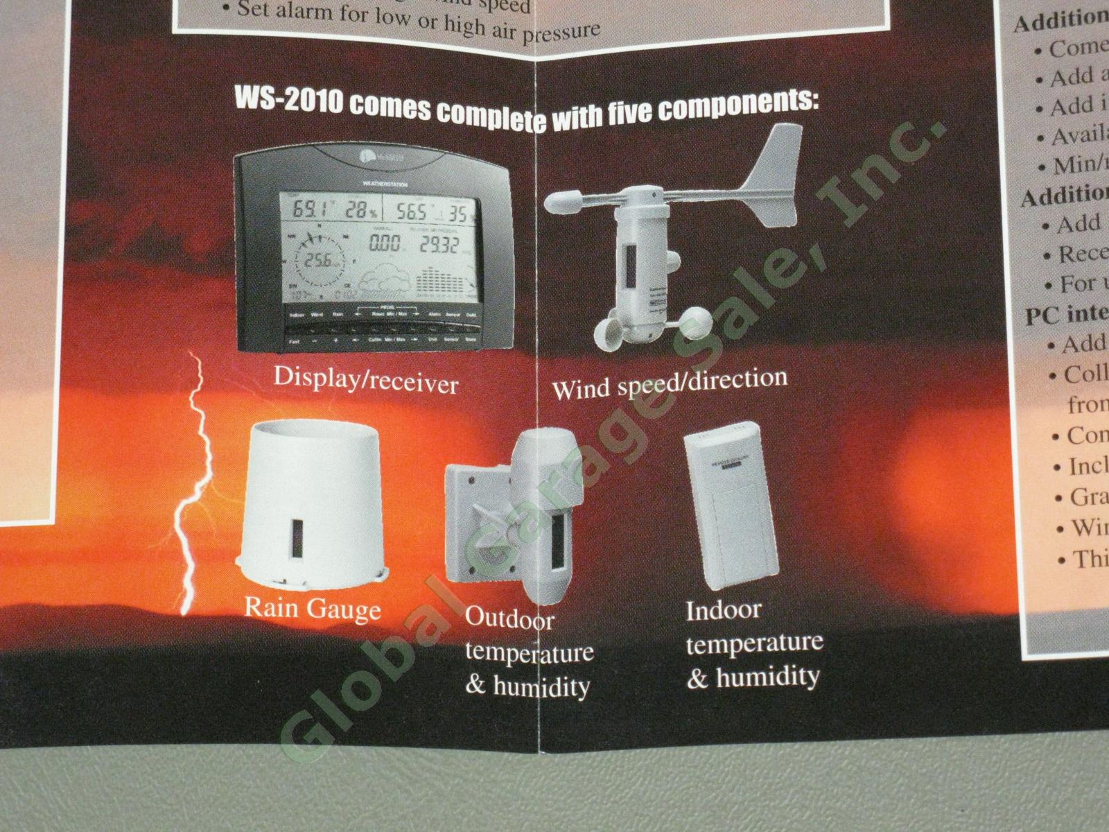La Crosse Professional Wireless Weather Center Station WS-2010A Indoor/Outdoor 6