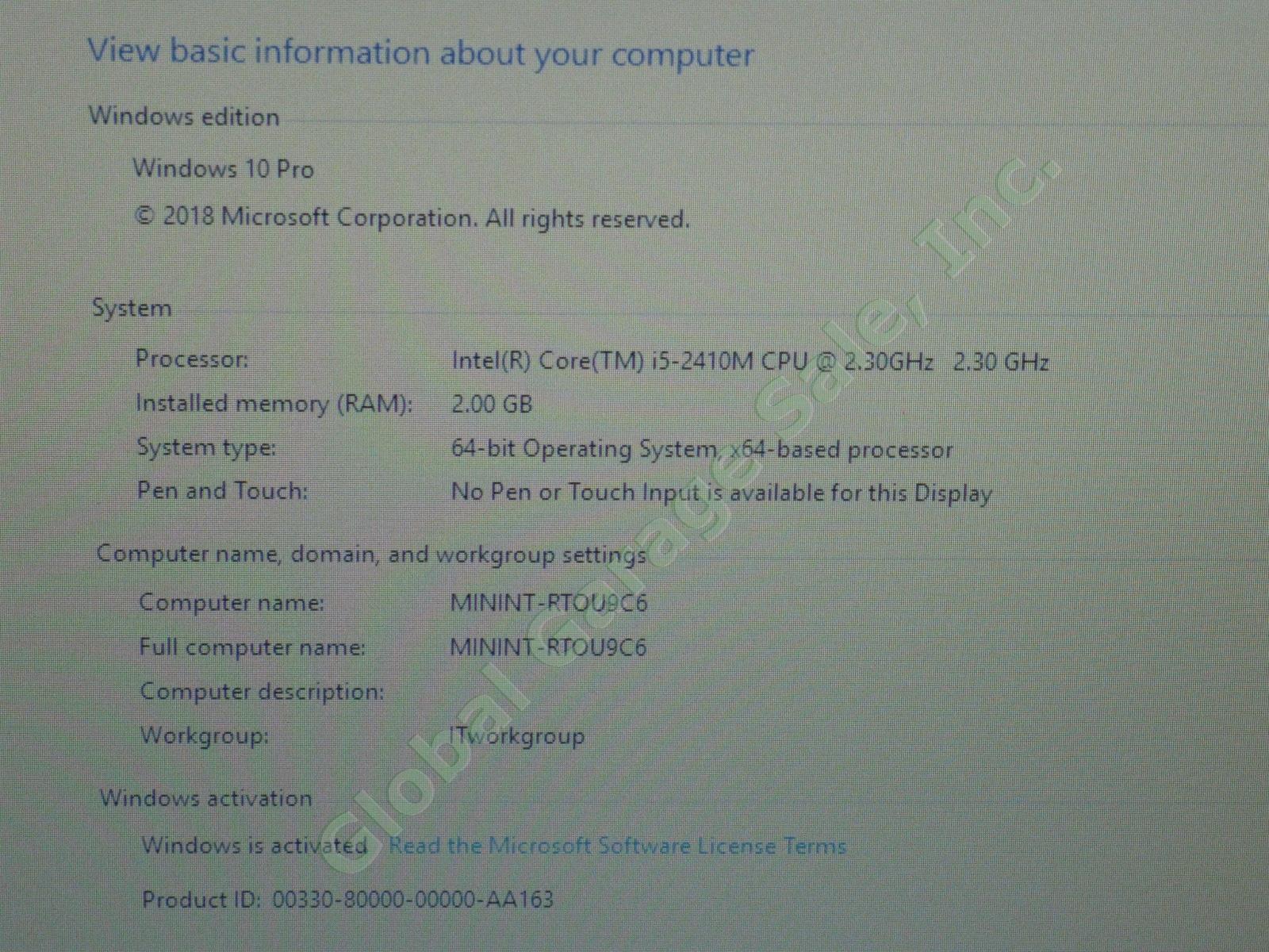 HP ProBook 4530s Laptop Computer Intel i5 2.30GHz 300GB HDD 2GB RAM Win 10 Pro 1