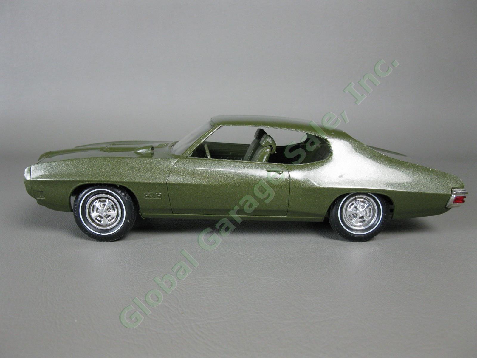 VTG 1970 Pontiac GTO 500 65 Liter Green 2 Door Coupe Plastic Dealer Promo Car NR 1