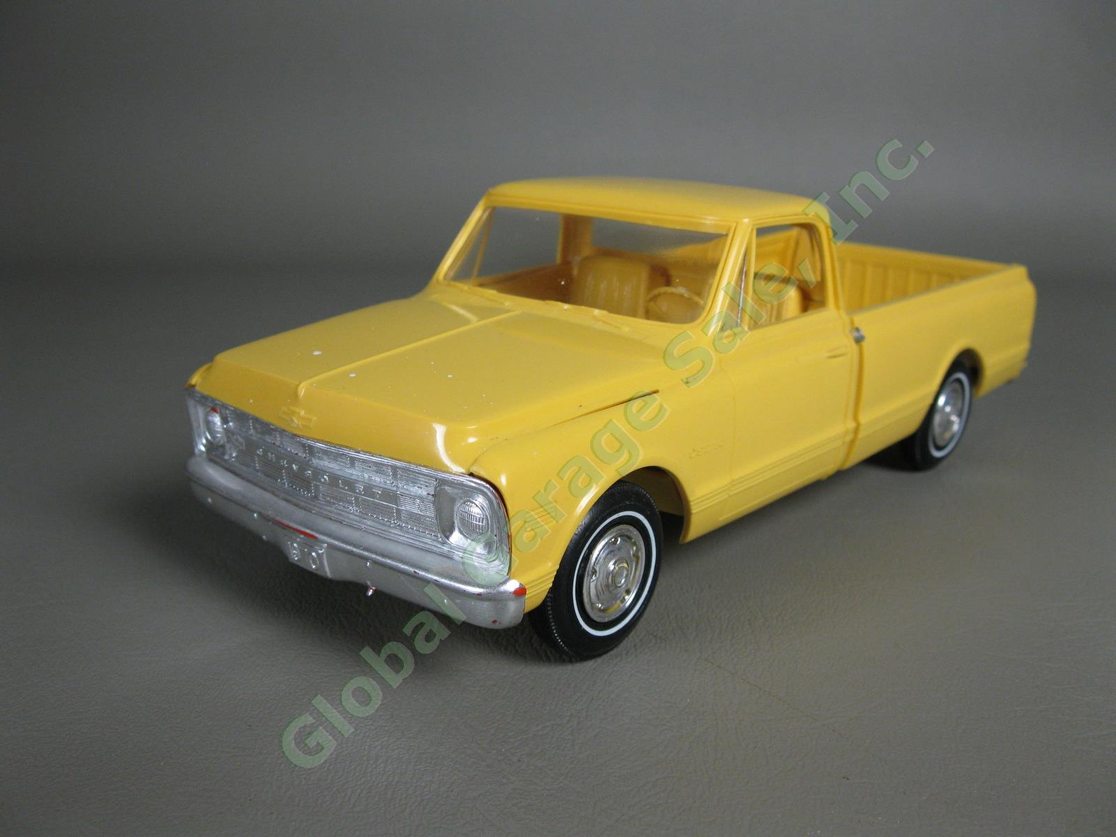 VTG 1970 Chevrolet CST/10 Yellow Fleetside Pickup Truck Plastic Dealer Promo Car